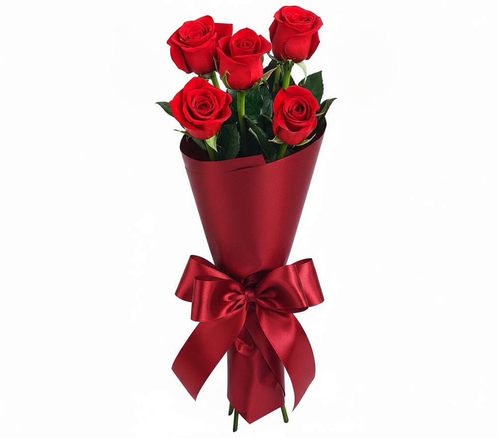 Букет 5 Красных роз Эдлесс Лав в Мошково