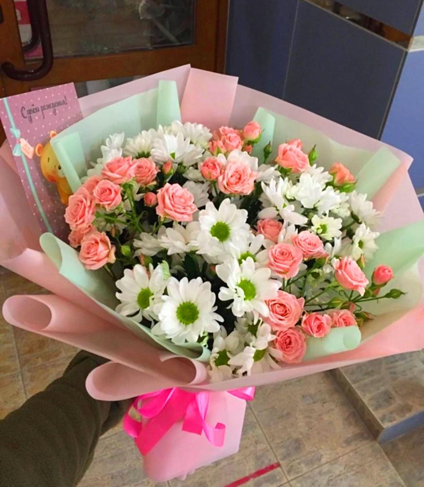 Букет цветов из: Розы и Хризантемы в Мошково