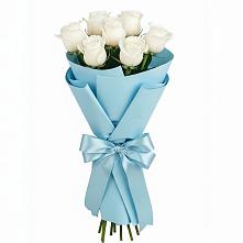 Букет 7 белых роз Проуд в Мошково