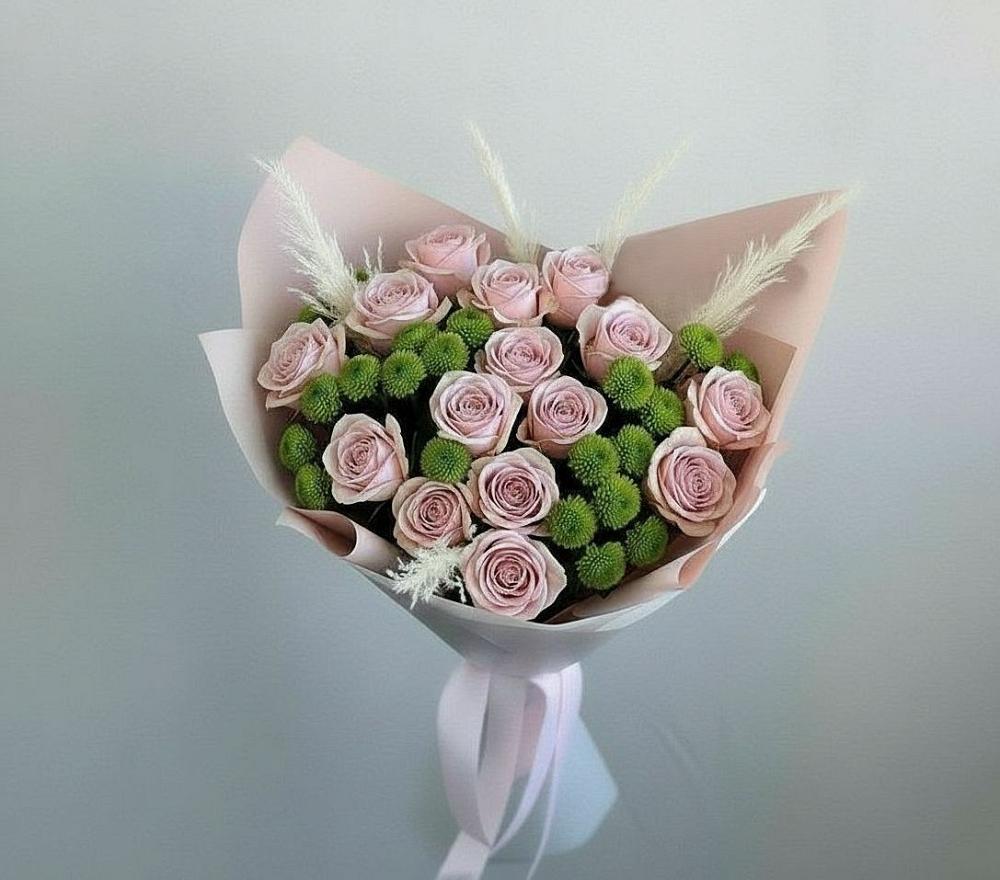 Букет цветов из: Розы и Хризантемы в Мошково