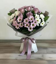 Букет цветов из:  Хризантемы и Розы в Мошково