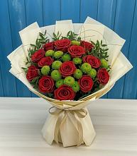 Букет цветов из:  Розы и Хризантемы в Мошково